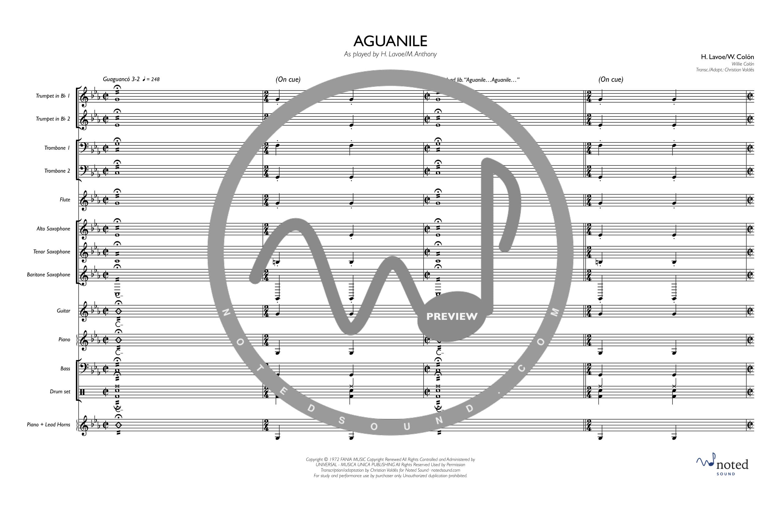 Aguanile — Full Score (watermarked preview)