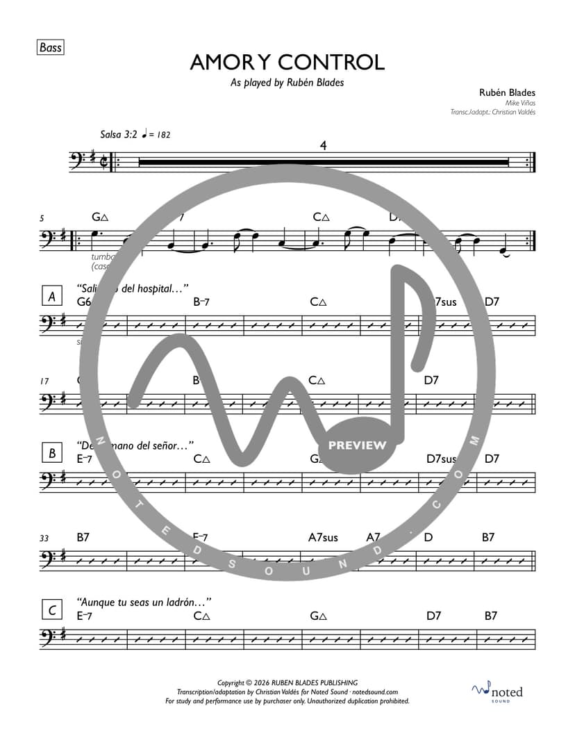 Amor y Control — Bass (watermarked preview)