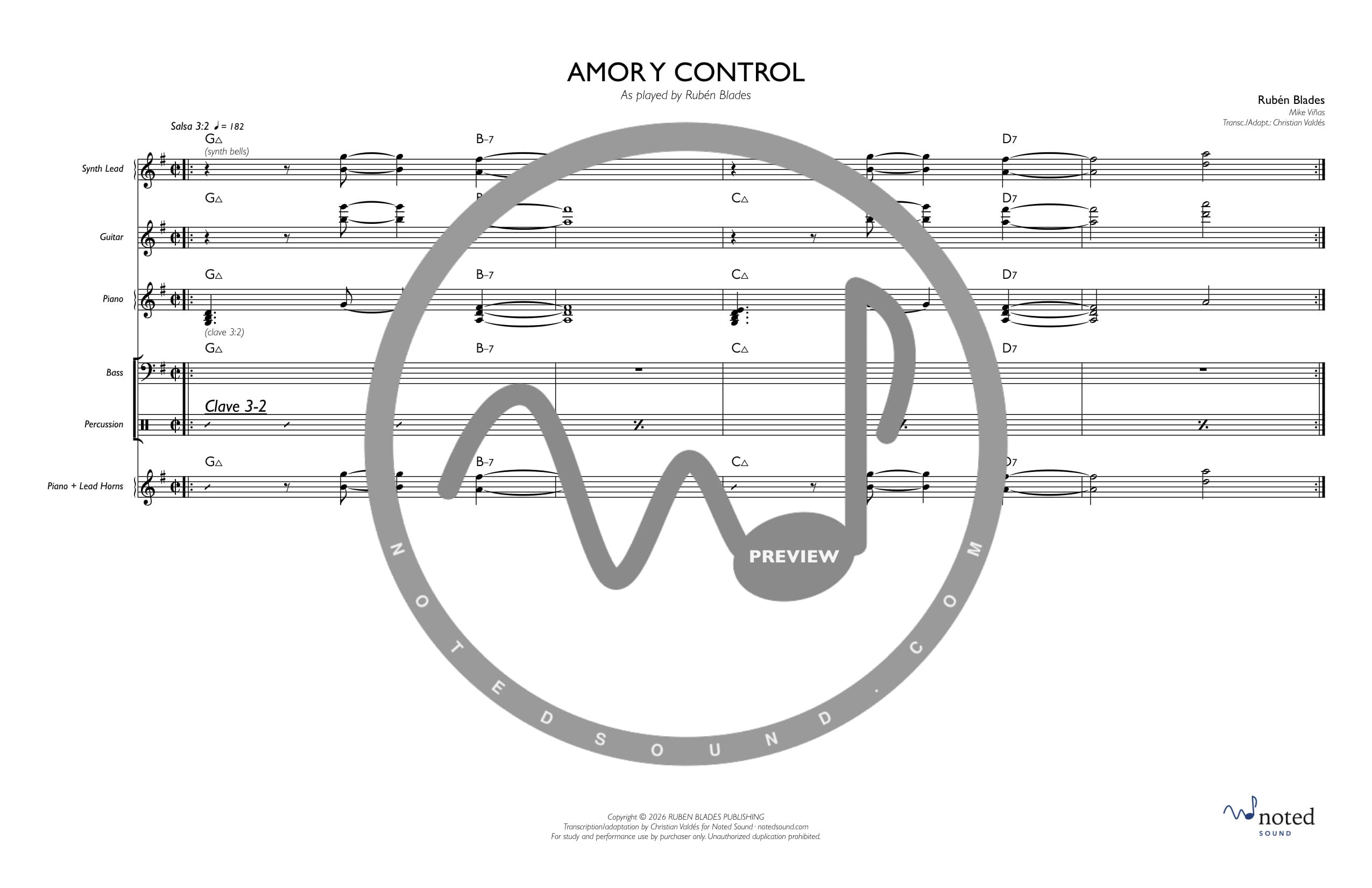 Amor y Control — Full Score (watermarked preview)