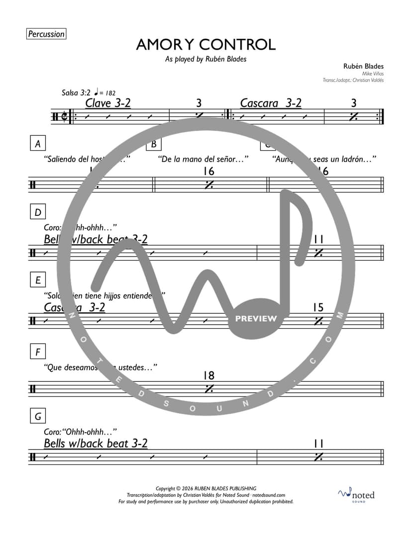 Amor y Control — Percussion (watermarked preview)