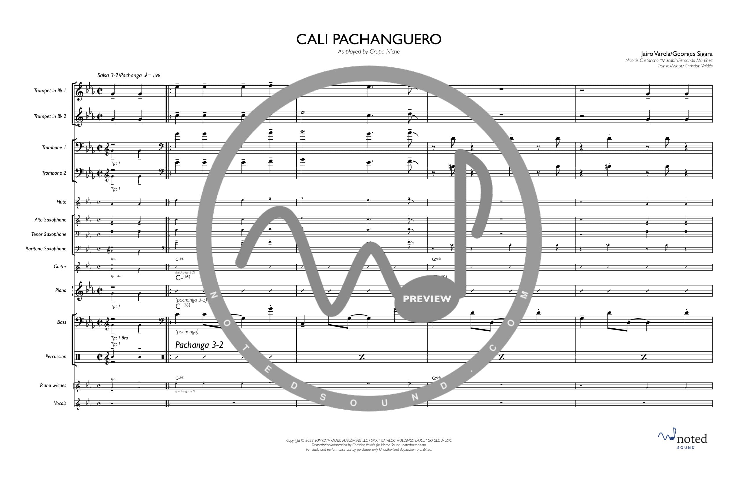 Cali Pachanguero — Full Score (watermarked preview)