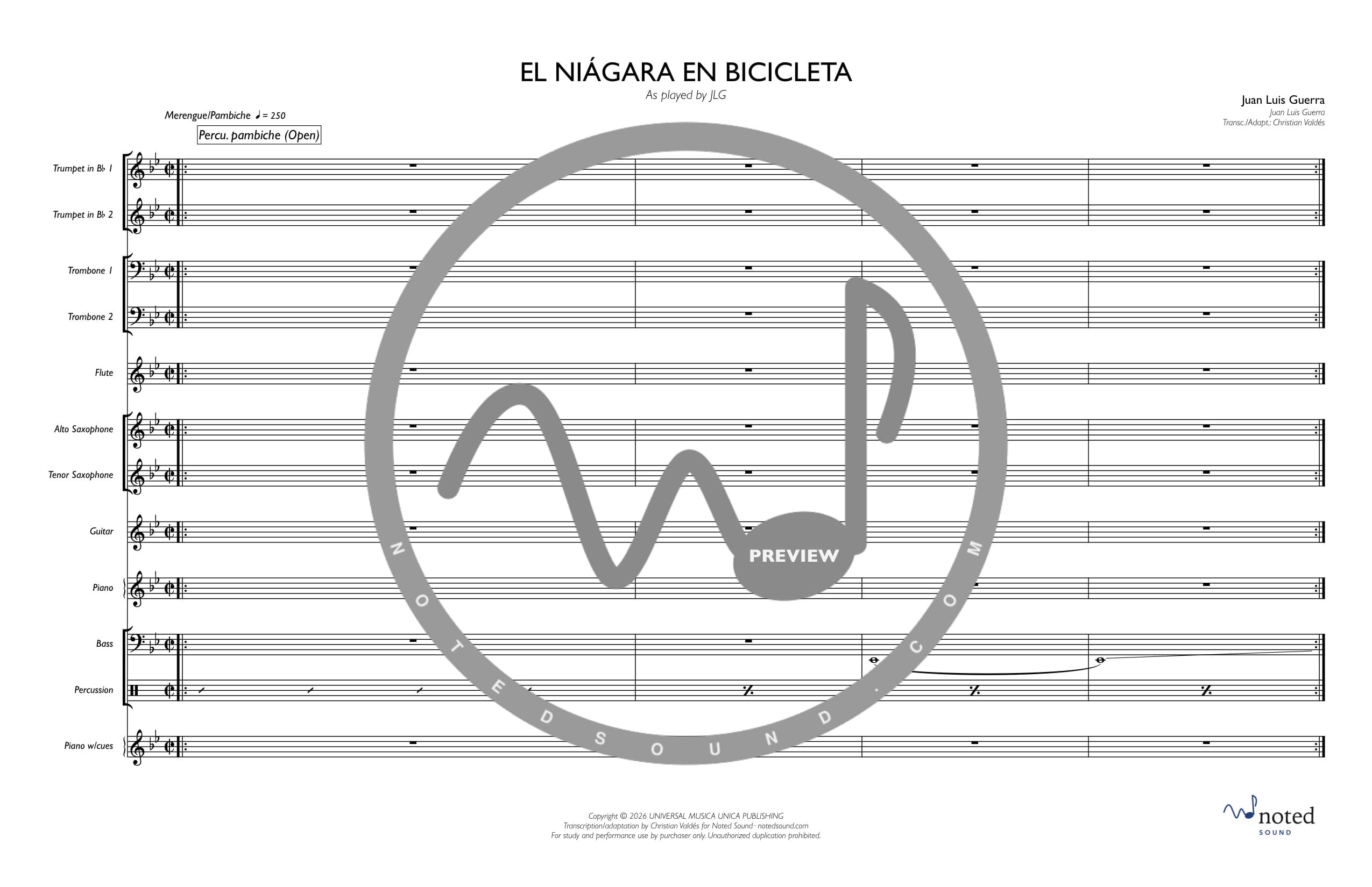 El Niágara en Bicicleta — Full Score (watermarked preview)
