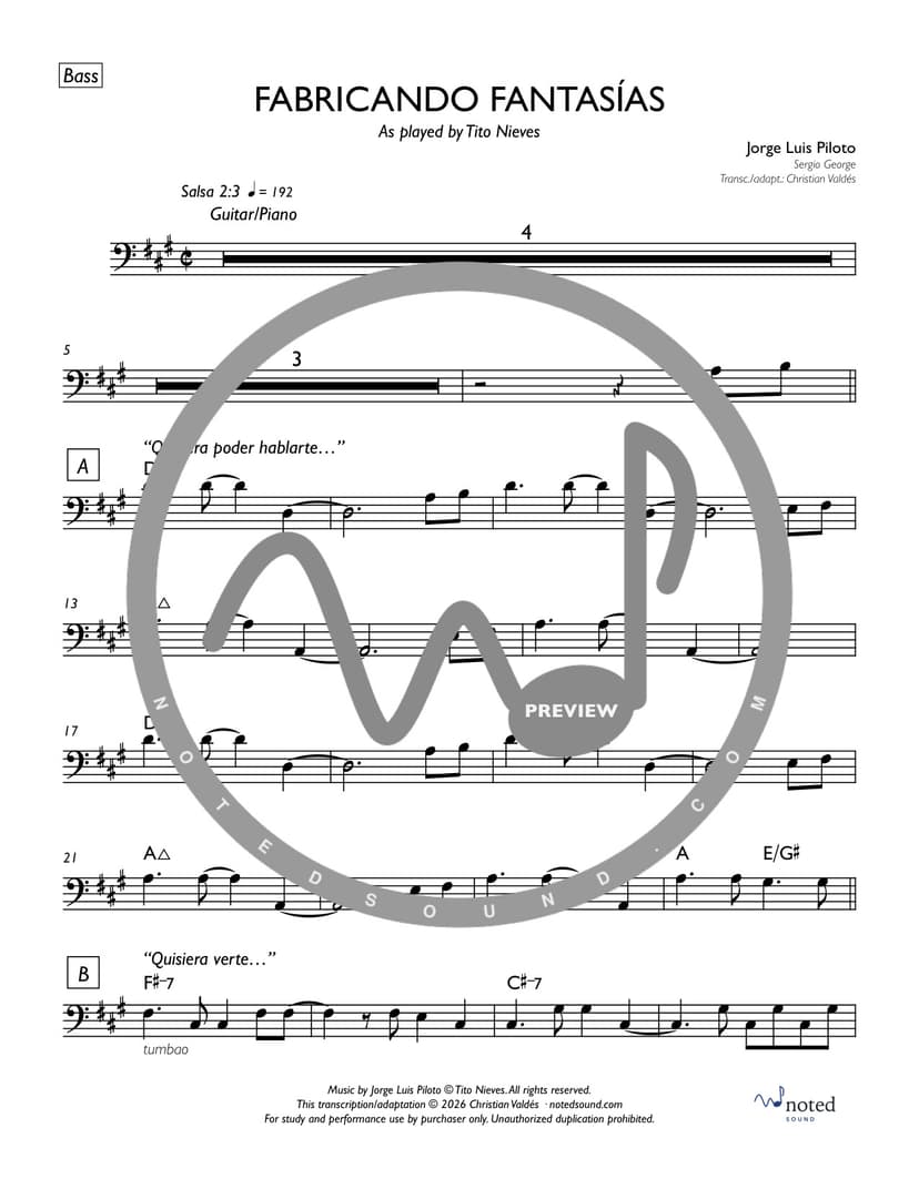 Fabricando Fantasías — Bass (watermarked preview)