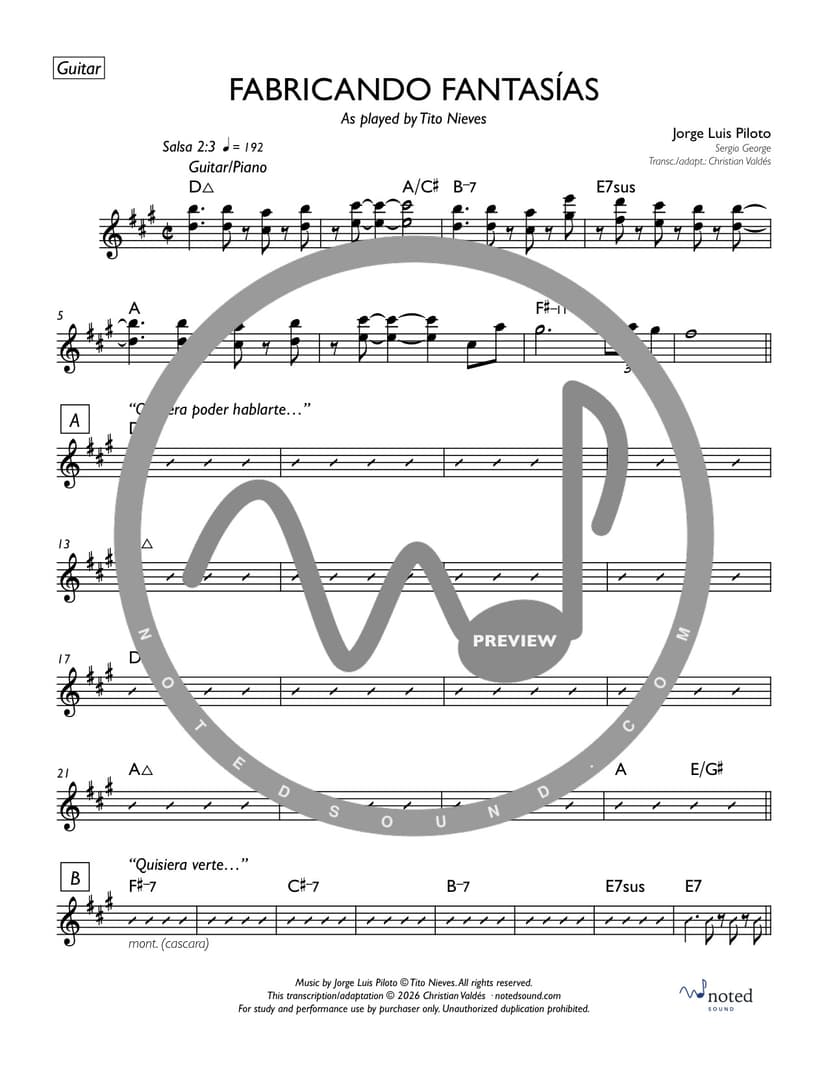 Fabricando Fantasías — Guitar (watermarked preview)