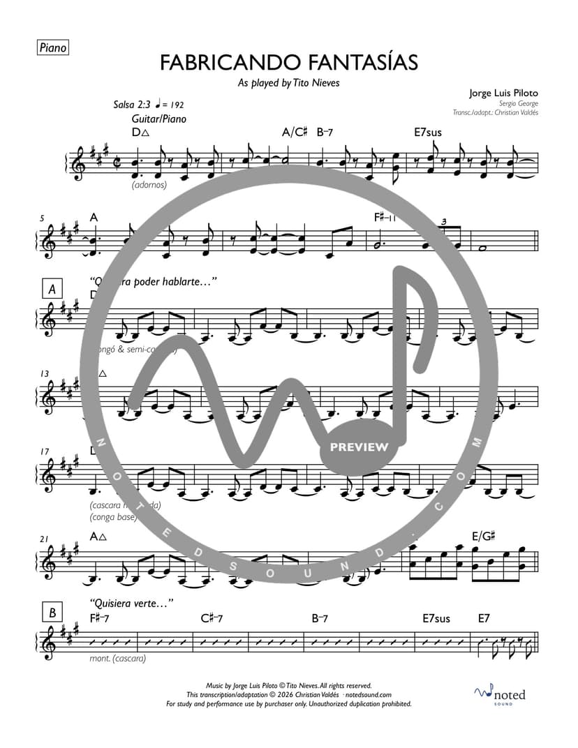 Fabricando Fantasías — Piano (watermarked preview)