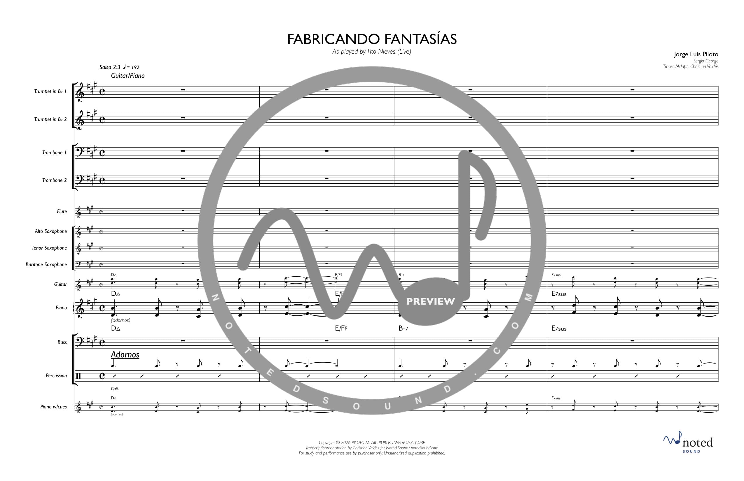 Fabricando Fantasías (Live) — Full Score (watermarked preview)