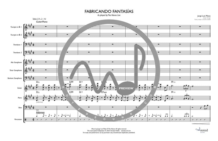 Fabricando Fantasías (Live) — Full Score (watermarked preview)