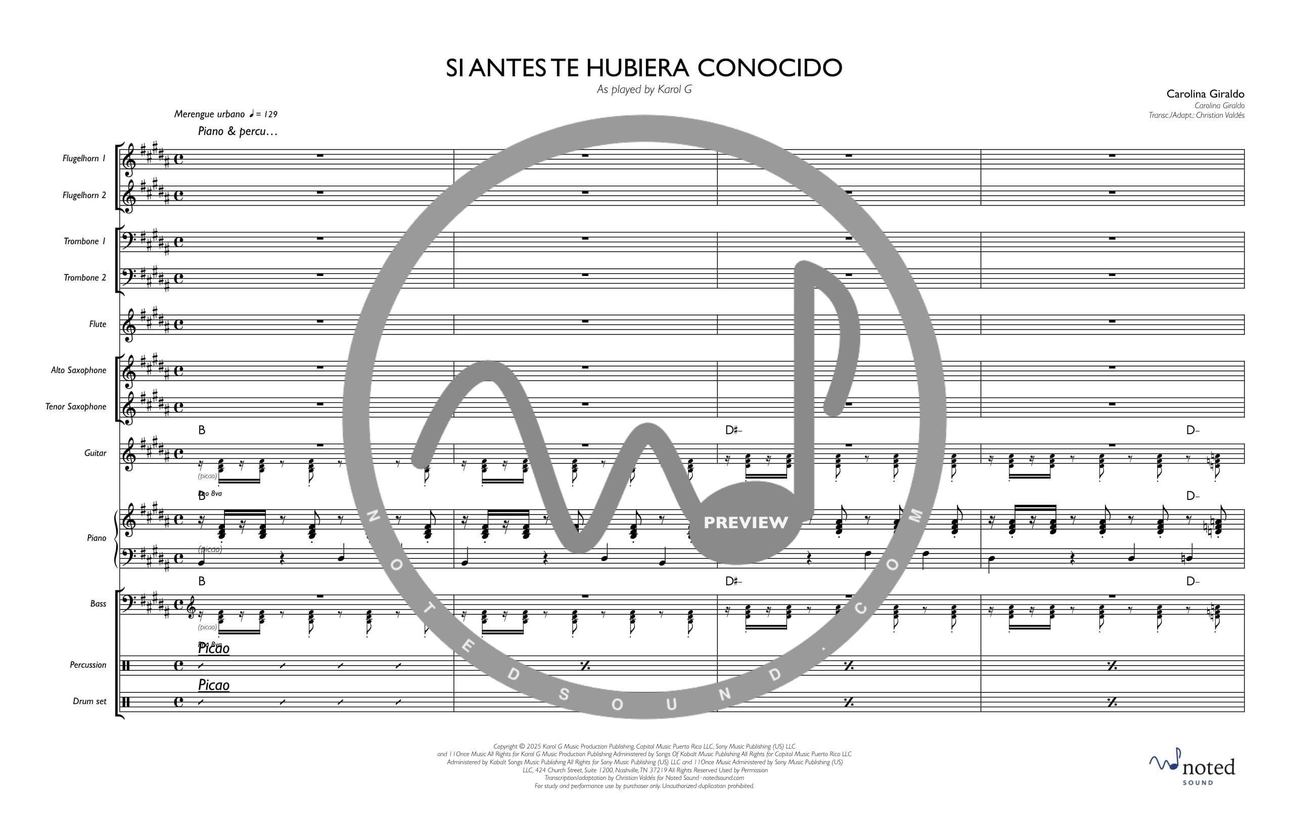 Si Antes Te Hubiera Conocido — Full Score (watermarked preview)