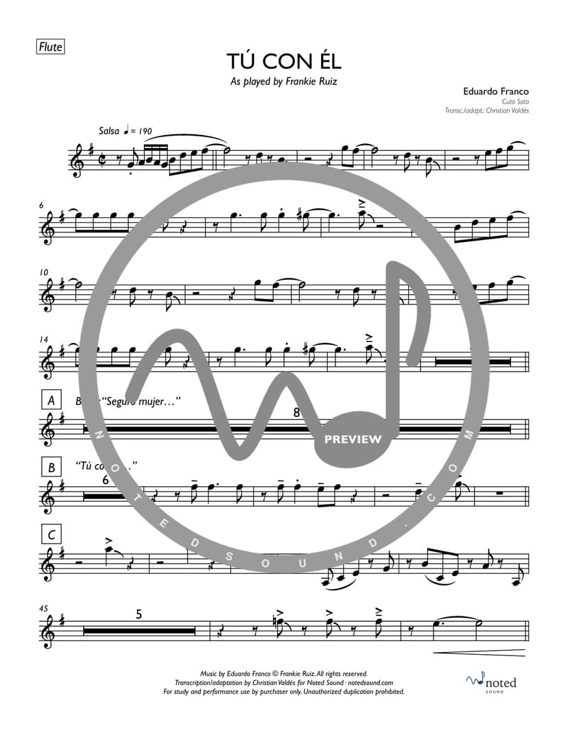 Tú con él — Flute (watermarked preview)
