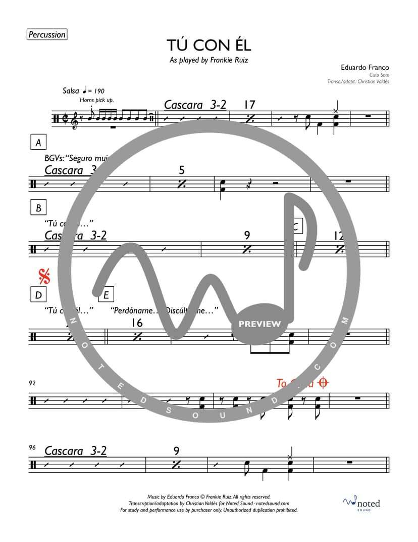 Tú con él — Percussion (watermarked preview)