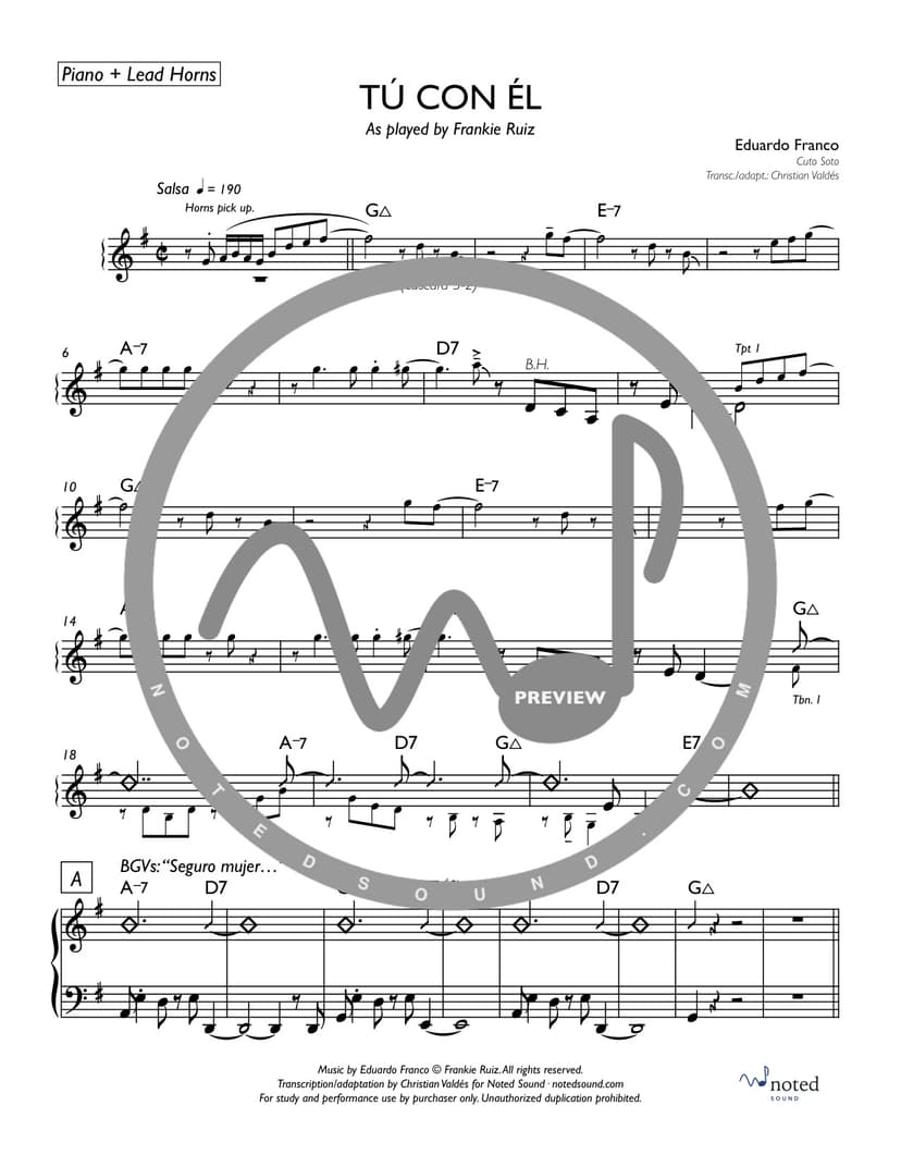Tú con él — Piano + Lead Horns (watermarked preview)