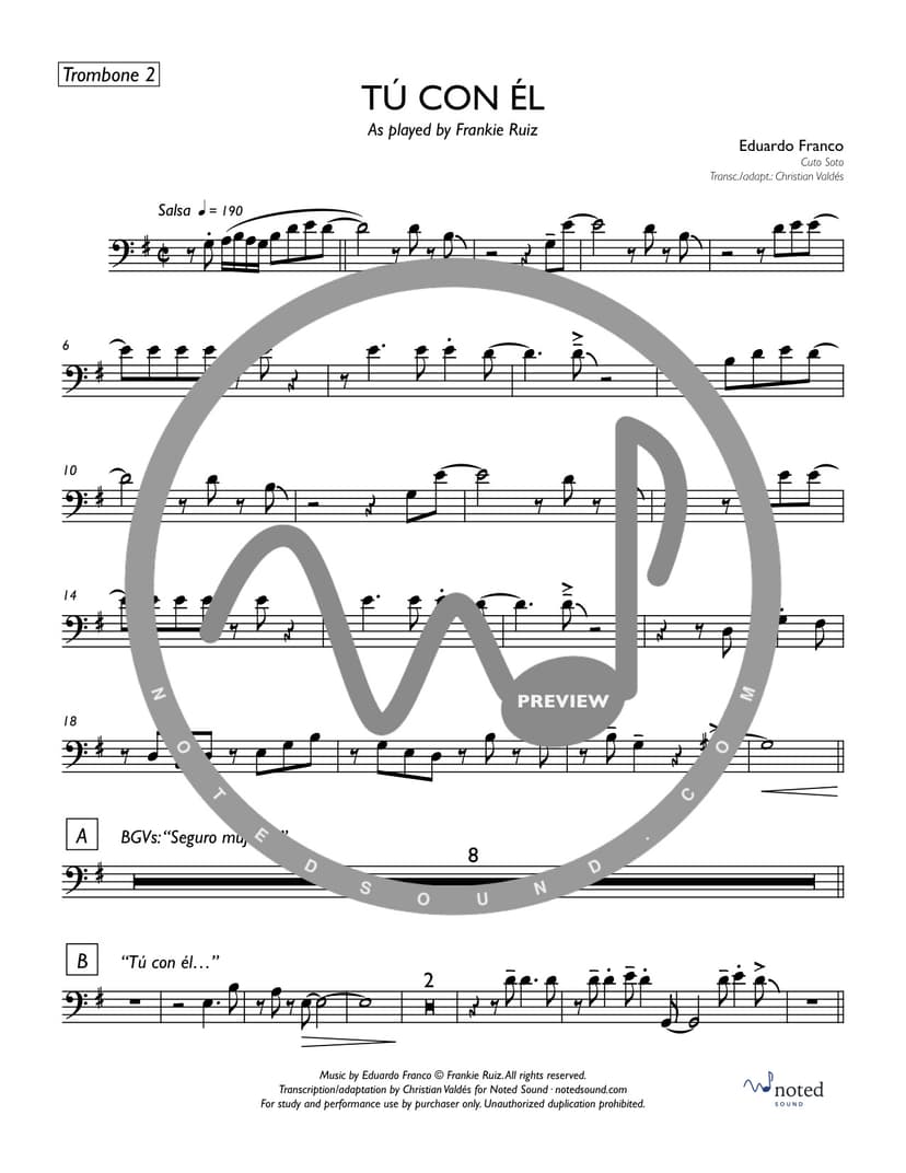 Tú con él — Trombone 2 (watermarked preview)