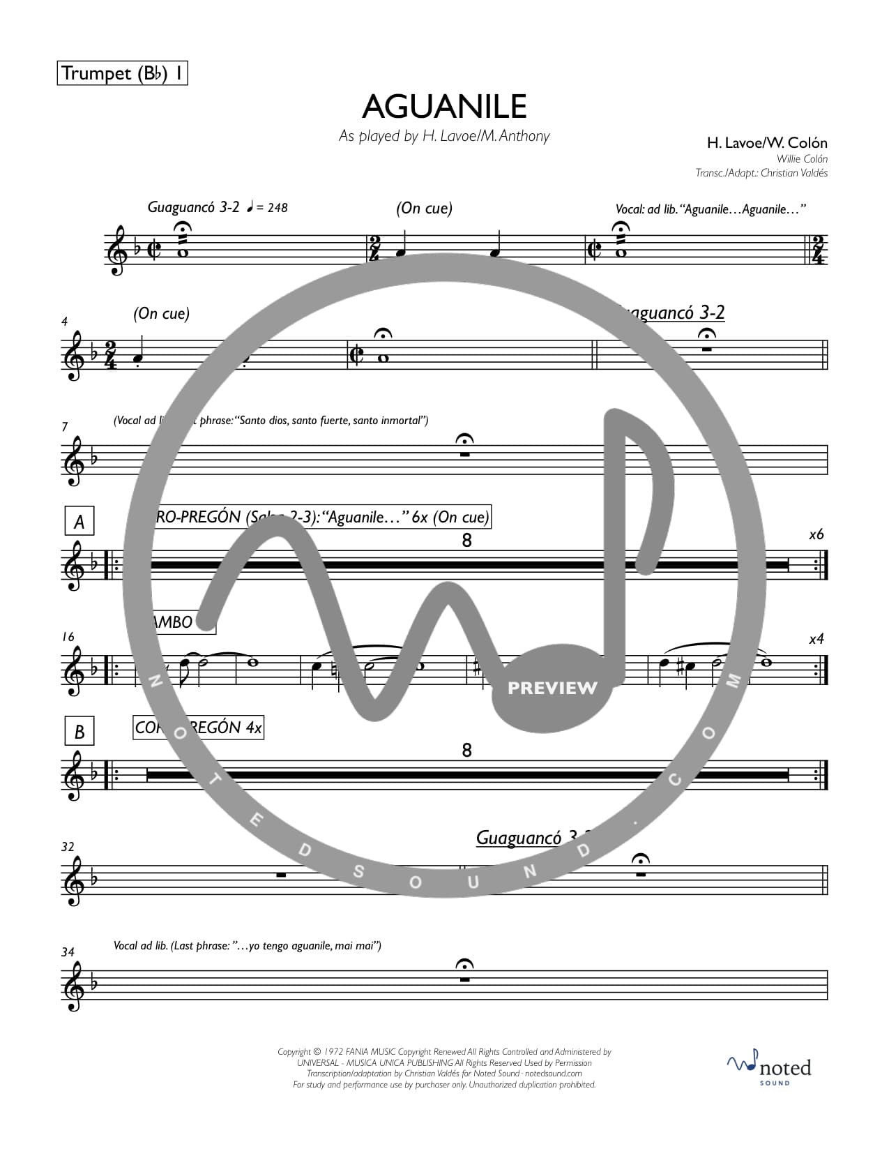 Aguanile — Trumpet in B♭ 1