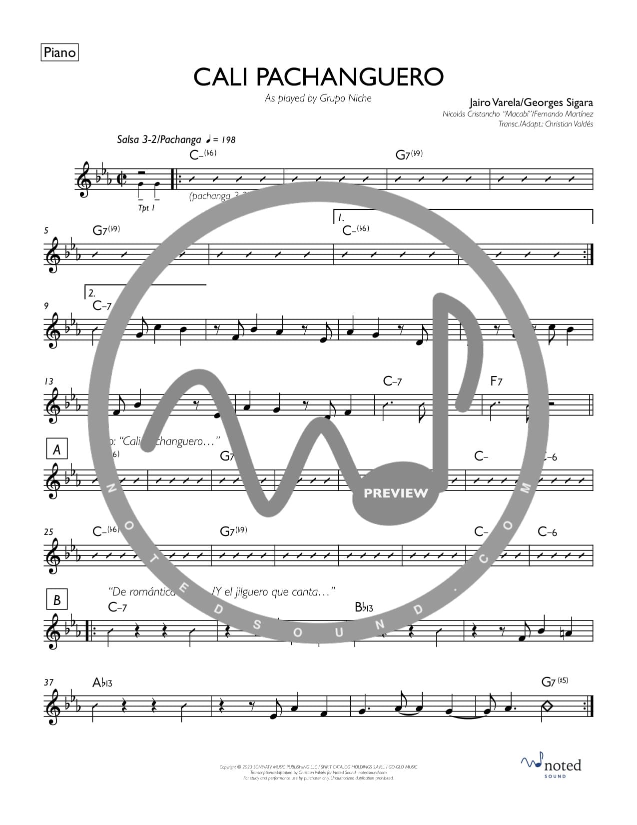 Cali Pachanguero — Piano watermarked preview