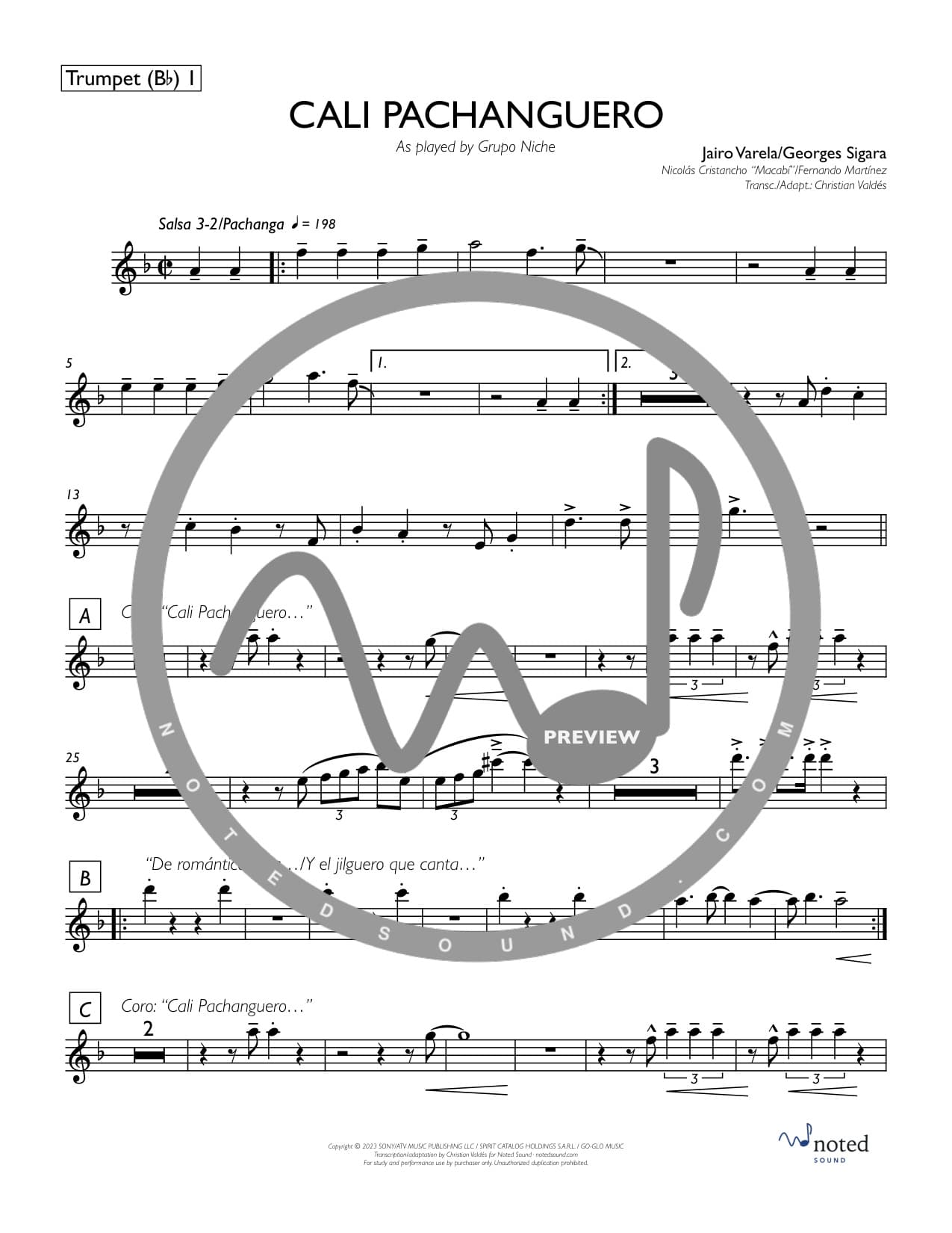 Cali Pachanguero — Trumpet in B♭ 1