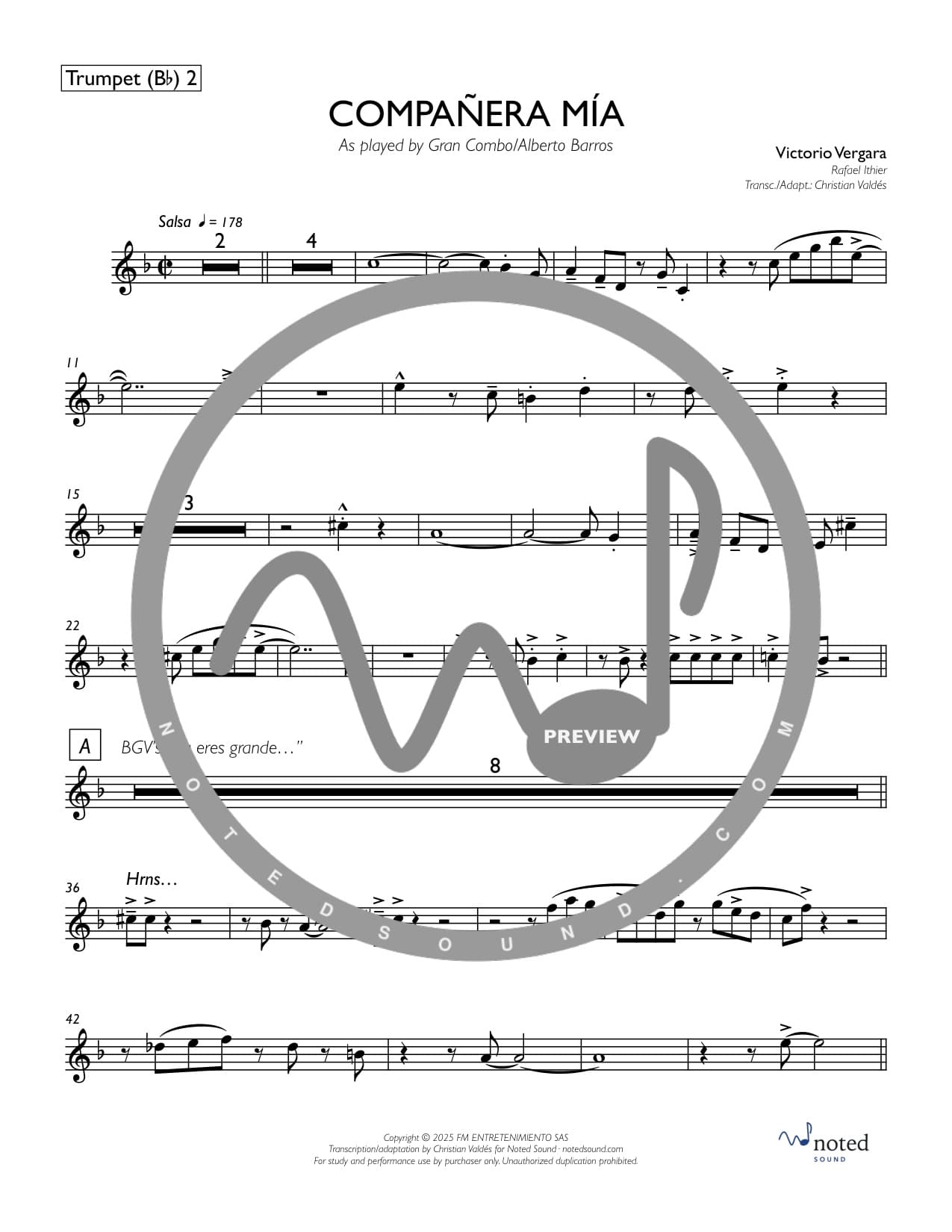 Compañera Mía — Trumpet in B♭ 2