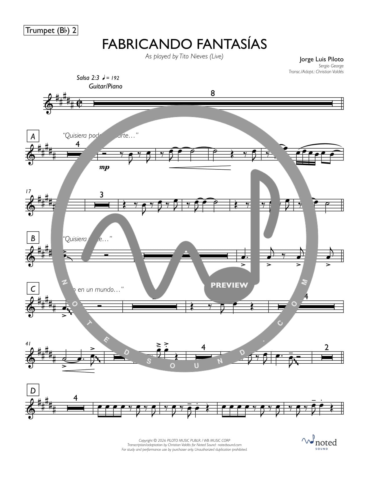 Fabricando Fantasías (Live) — Trumpet in B♭ 2