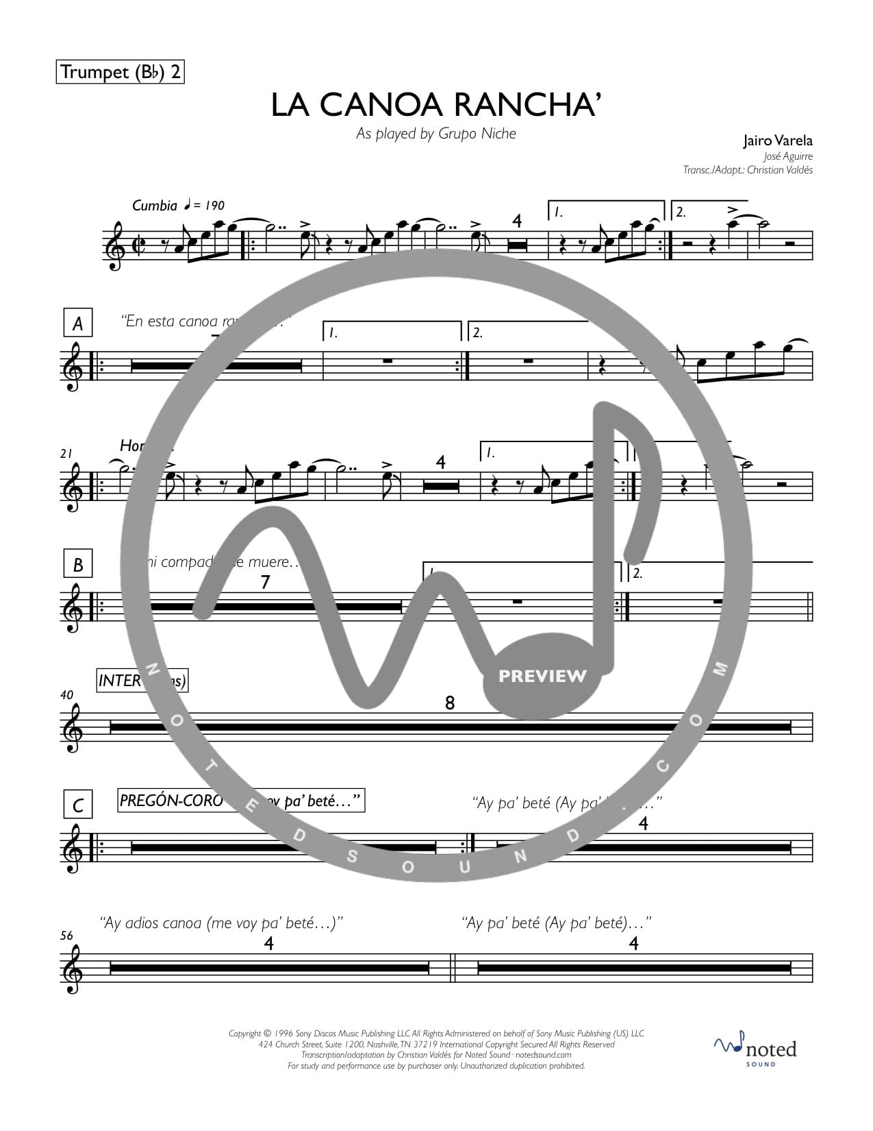 La Canoa Rancha' — Trumpet in B♭ 2