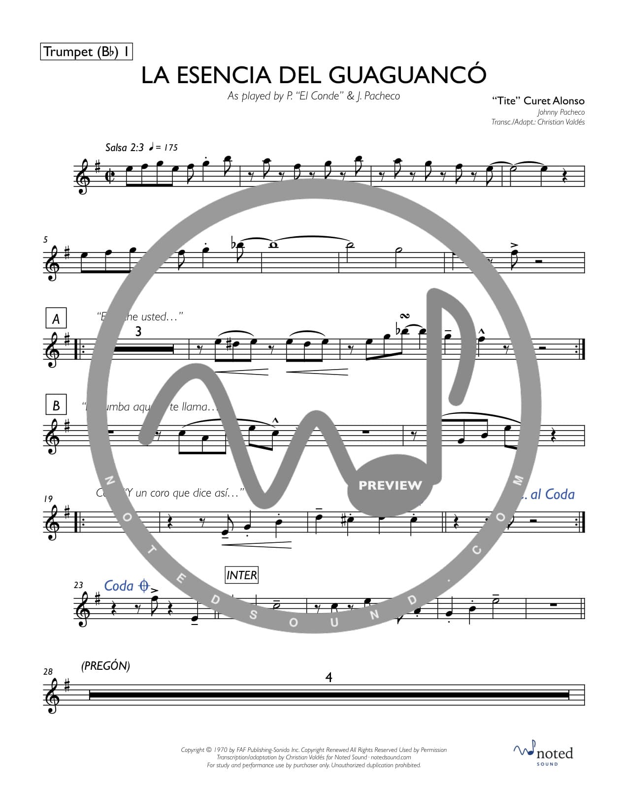 La Esencia del Guaguancó — Trumpet in B♭ 1