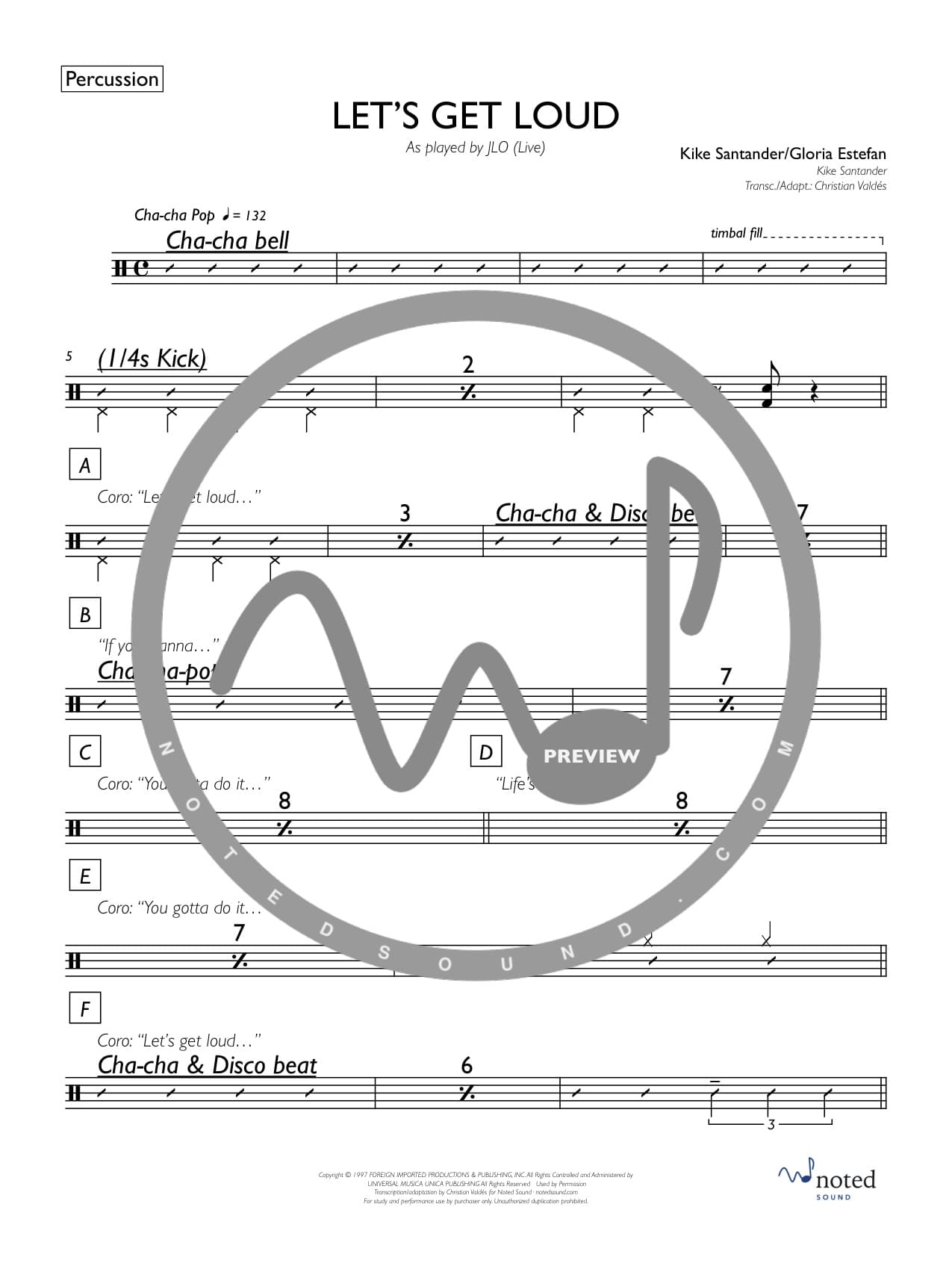 Let's Get Loud — Percussion watermarked preview