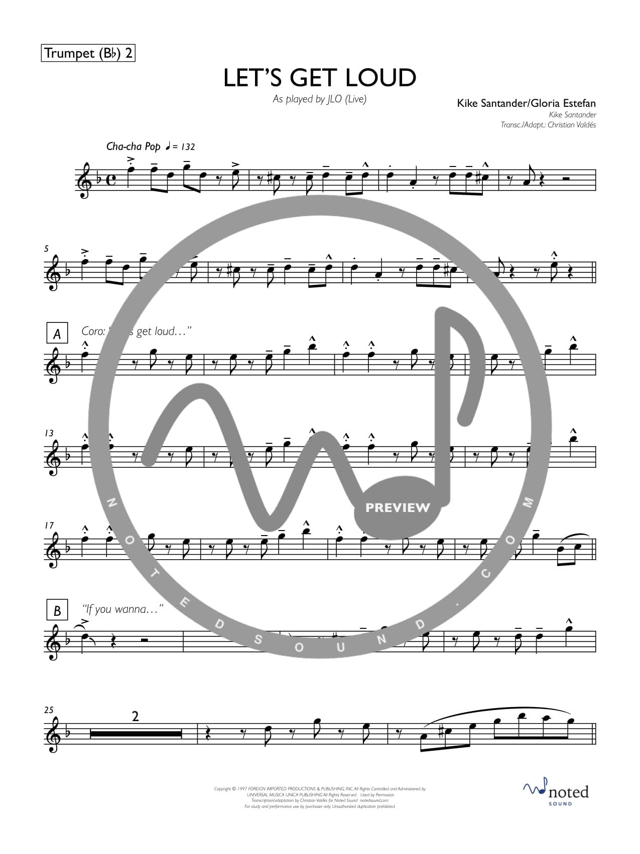 Let's Get Loud — Trumpet in B♭ 2