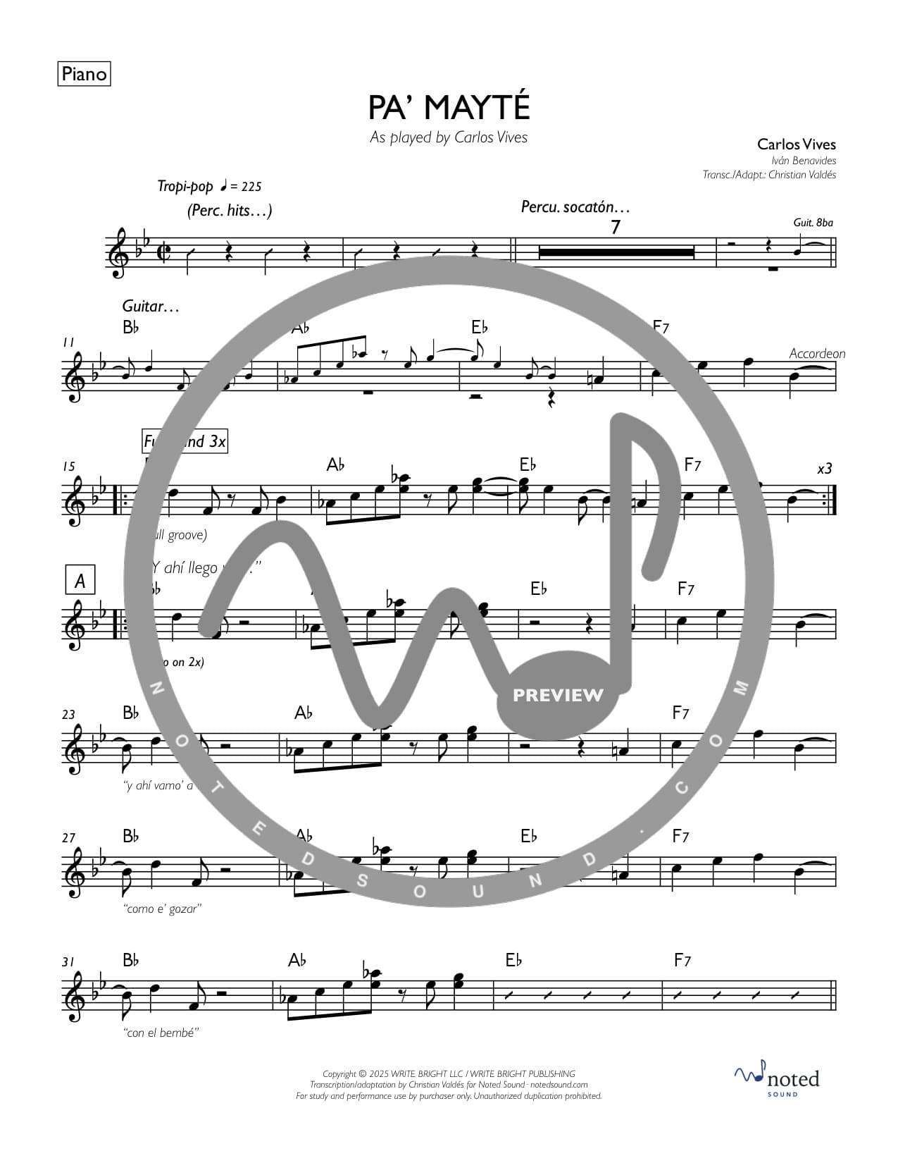 Pa' Mayté — Piano