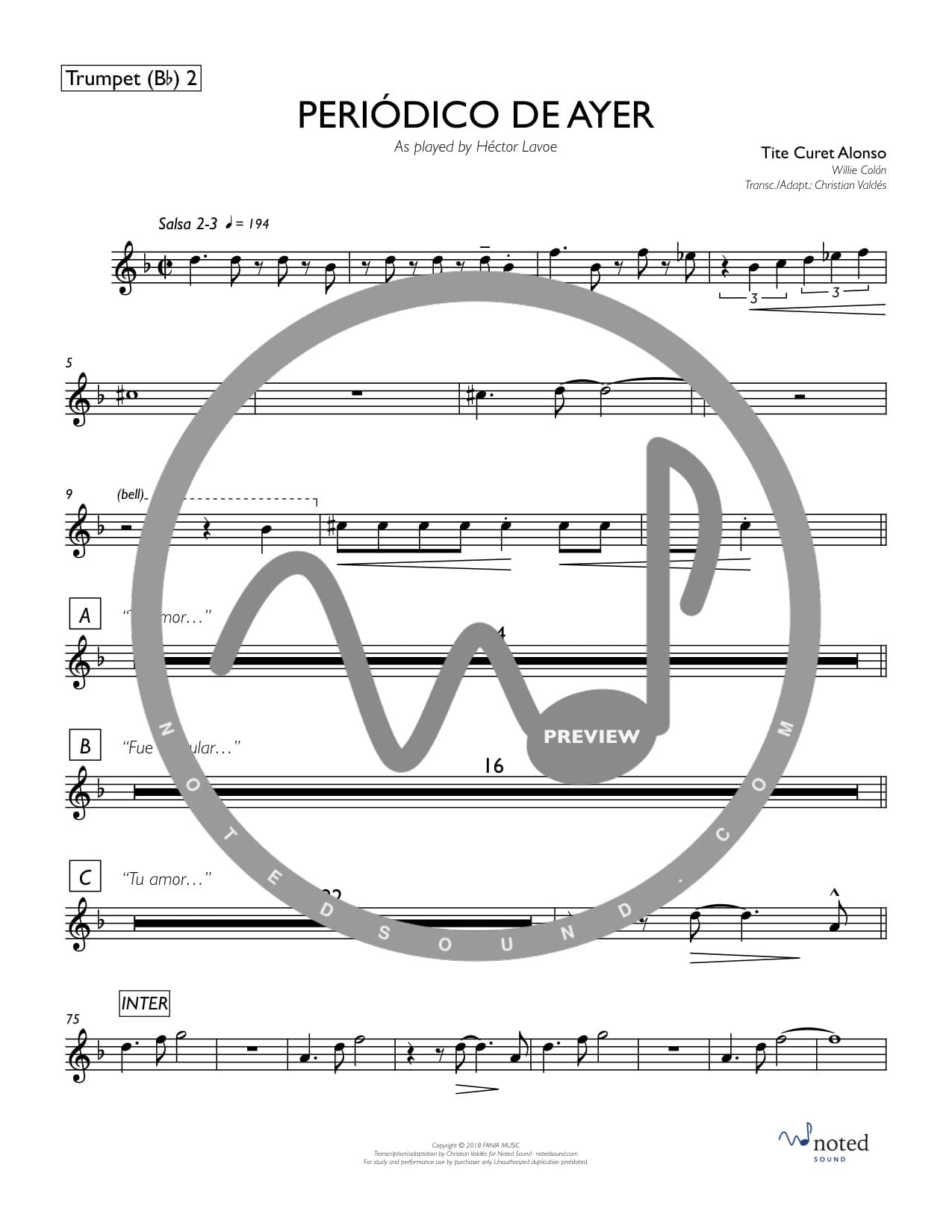 Periódico de Ayer — Trumpet in B♭ 2